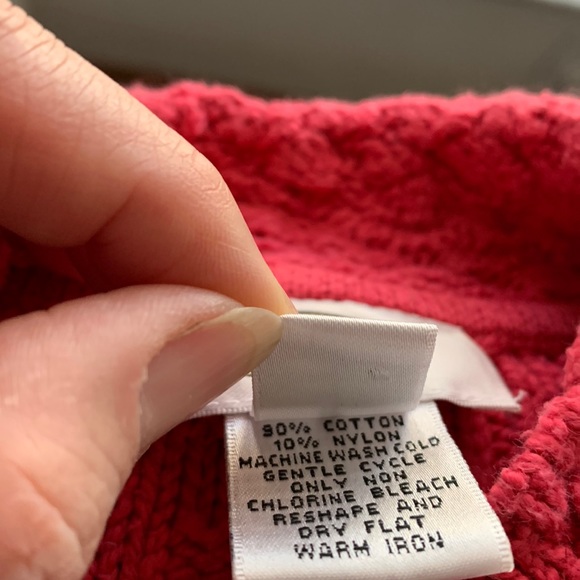 Talbots coral cable knit cotton blend button up cardigan szM In good condition - Picture 4 of 6